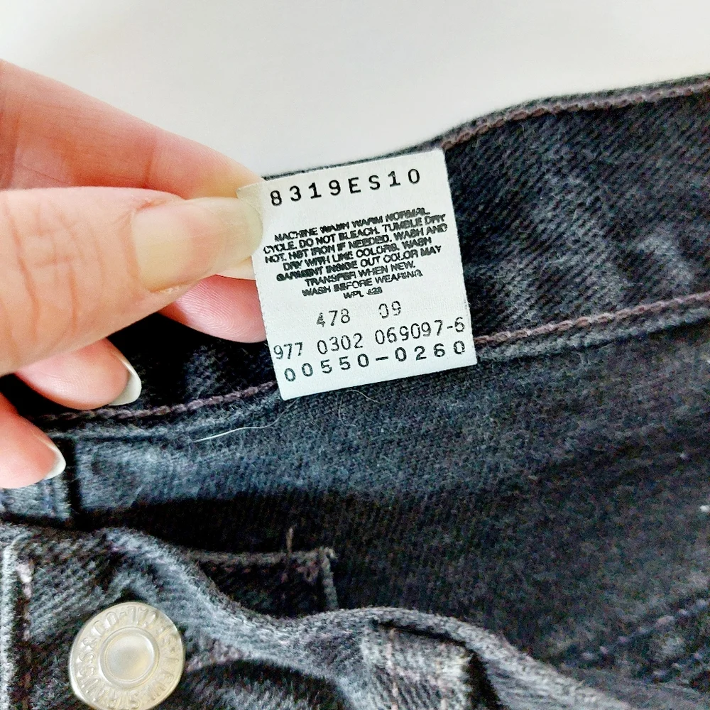 Vintage Black Denim Levi 550 Jeans 34x34‎ Relaxed Fit Slight Taper Leg y2k